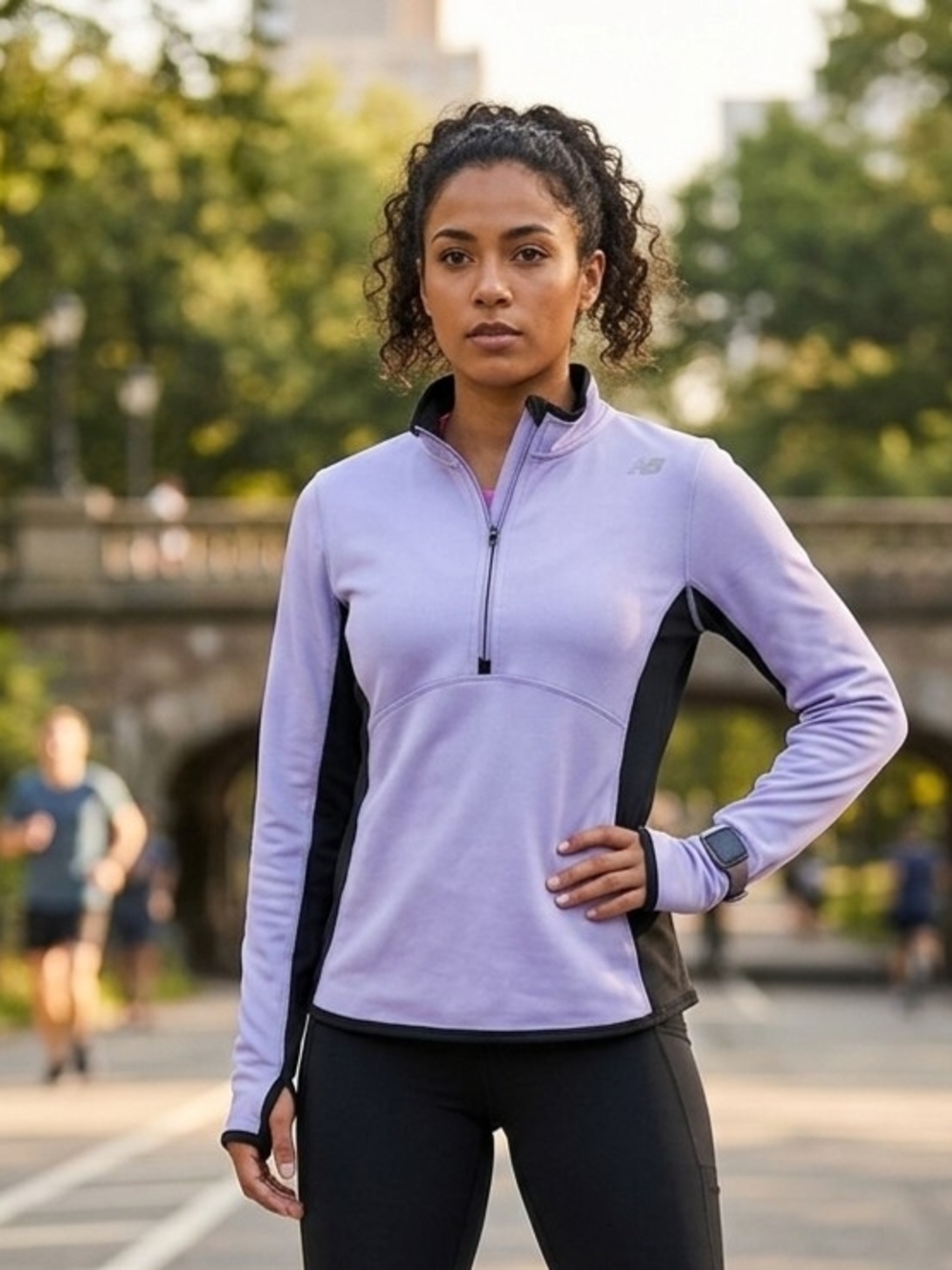 New Balance Women's Lavender Half-Zip Running Top